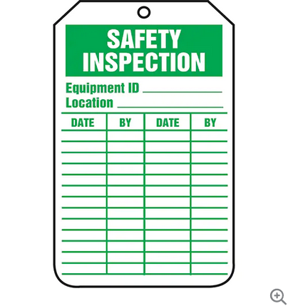 Workbench Inspectoin Tag SAFETY INSPECTION TAGS 25/PKG — R-Safety