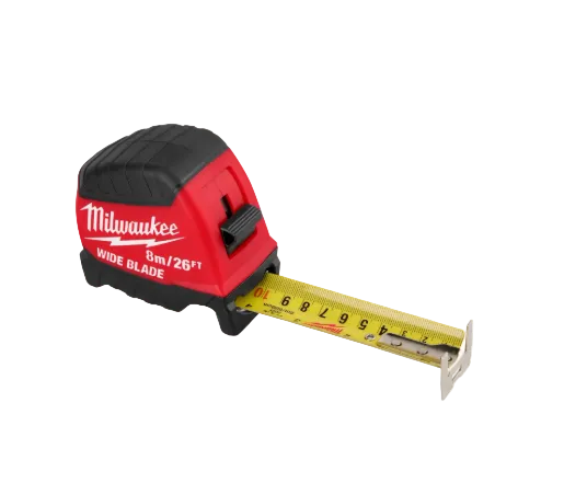 Milwaukee Wide Blade Tape Measure 26'/8m (Metric/SAE)