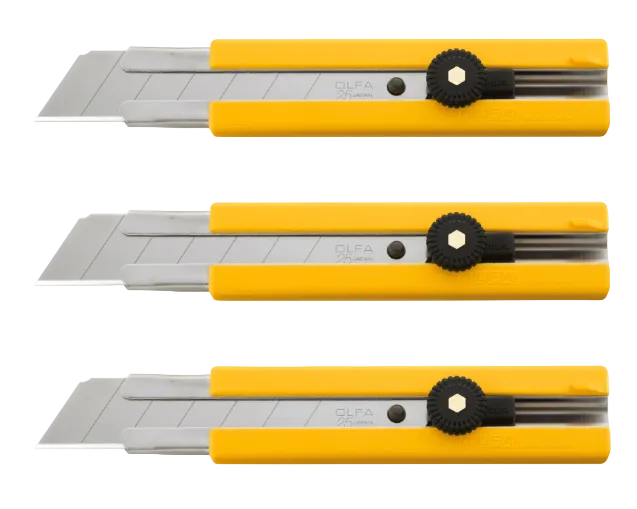 Package of 3 H-1 OLFA Knives 25mm