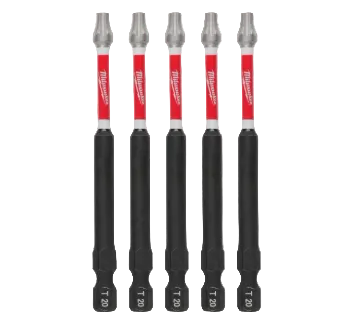 5 pack of Milwaukee T20 x 3.5" Torx Bit Impact Ready