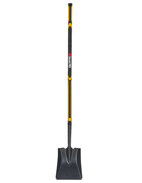 Square Point Shovel w/ 48" Fiber Handle - Rolled Back
