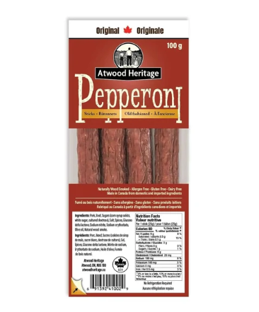 Atwood Heritage Meats Original Pepperoni Sticks 4 Pack