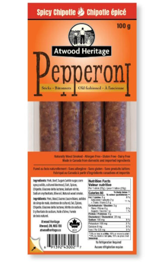 Atwood Heritage Meats Spicy Chipotle Pepperoni 4 pack