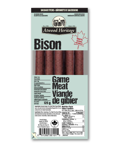 Atwood Heritage Meats Bison Sausage Sticks 5 Pack