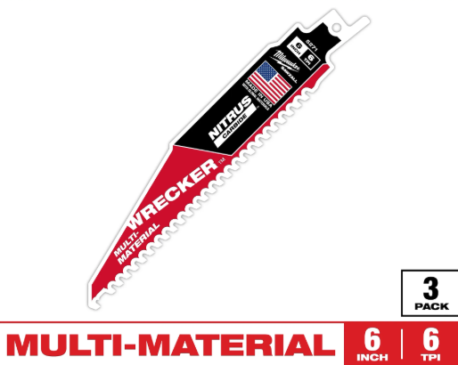 6" Wrecker w/ Nitrus Carbide Sawzall Blade - 3 Pack