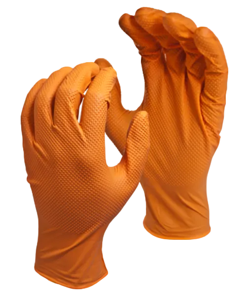 Green Monkey Orange Nitrile 6mil Gloves - Large