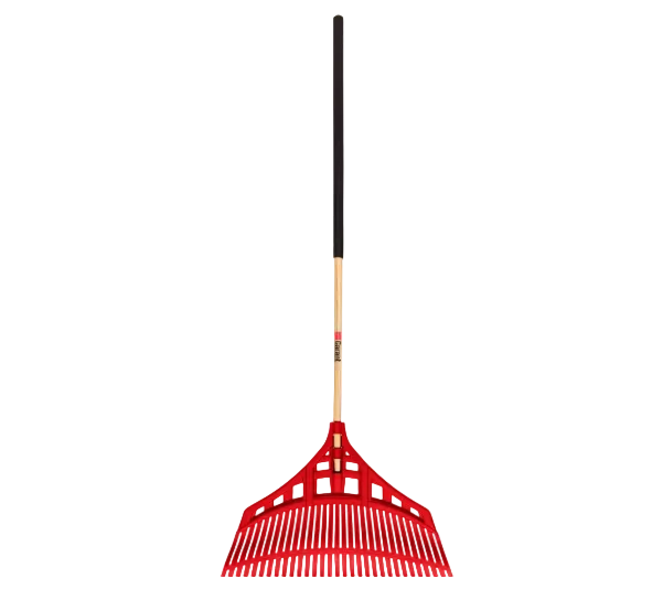 30" Red Poly Fan Rake