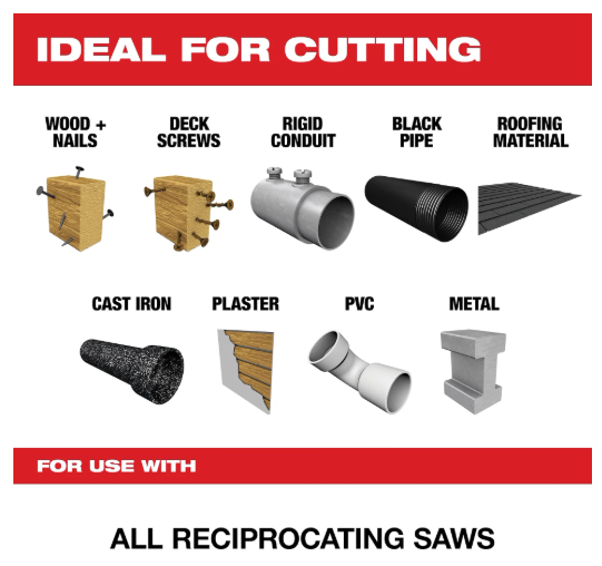 6" Wrecker w/ Nitrus Carbide Sawzall Blade - 3 Pack