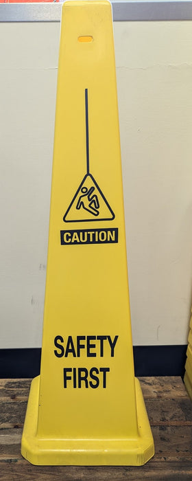 YELLOW SAFETY CONES SLIP HAZARD