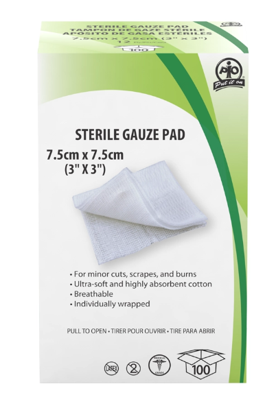 GAUZE PAD 3"X3"  12/BG