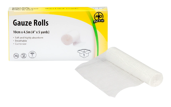 GAUZE ROLL 10CM X 4.5CM 12/BG