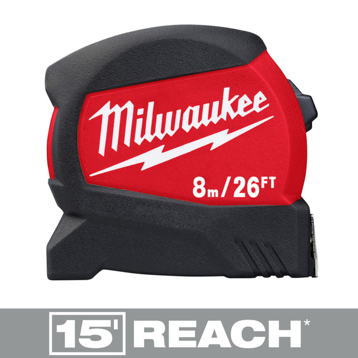 MILWAUKEE 8M/26' COMPACT TAPE MEASURE