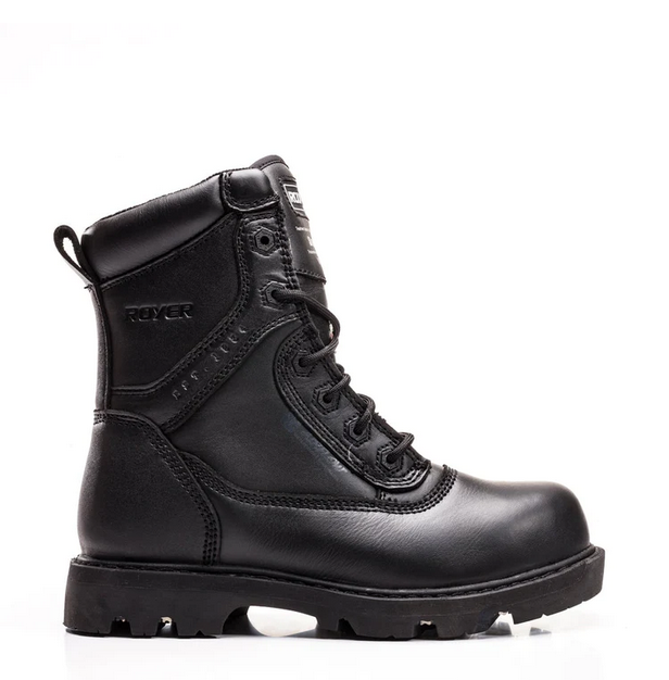 ROYER 8" LEATHER POLICE BOOT - BLACK