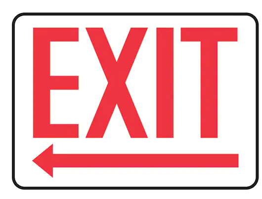 EXIT SIGN 10X14 PLASTIC LEFT ARROW