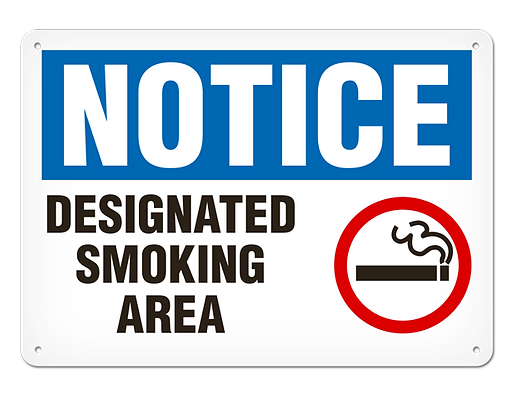 SIGN NOTICE 10X14 PLASTIC SMOKING AREA 15/PACK