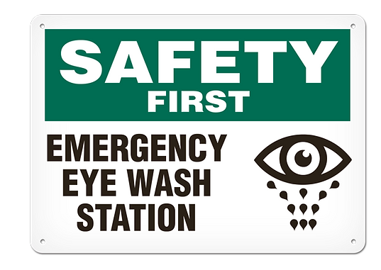 SIGN 10X14 EMRGCY EYE WASH STN PL