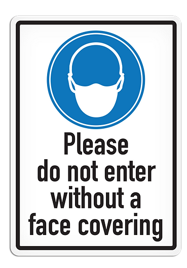 SIGN 14X10 FACE COVERING PLASTIC